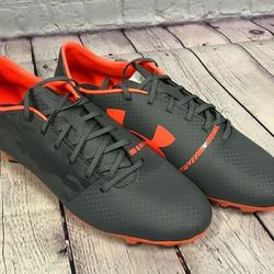 NEW Under Armour Spotlight DL FG Soccer Cleat Shoes Color Grey Orange Size 8