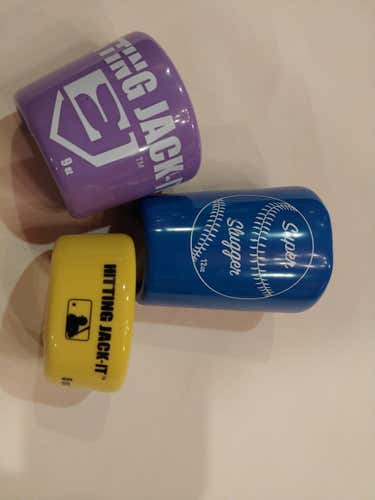 New Set of 3 Hitting Jack-It bat weights, 5 ounce, 9 ounce, 12 ounce.