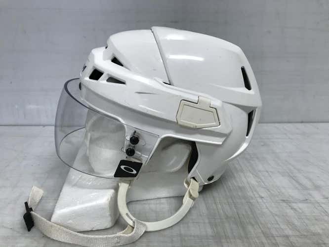 CCM Vector V08 Pro Stock Hockey Helmet Small White Oakley Visor 2144
