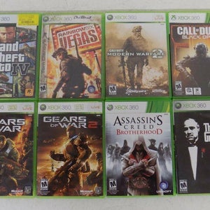 (8) XBOX 360 Games GTA IV Gears 1&2 Call of Duty Modern 2 & Black Ops Assassin's