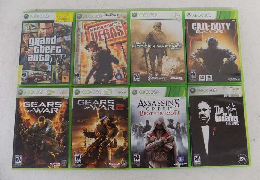 8) XBOX 360 Games GTA IV Gears 1&2 Call of Duty Modern Black