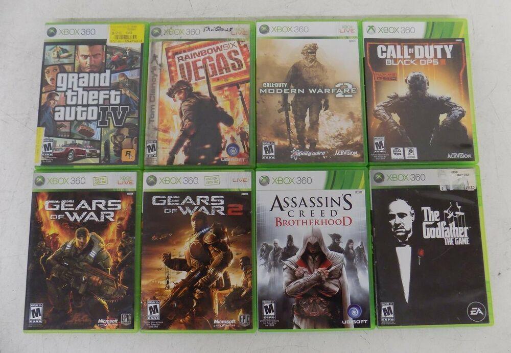 (8) XBOX 360 Games GTA IV Gears 1&2 Call of Duty Modern 2 & Black Ops Assassin's