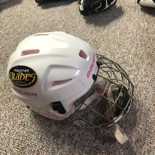 White Used  Bauer Lil Sport  Helmet