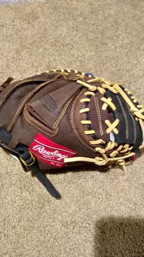 Brown New Rawlings Right Handed Catcher's Player Preferred Baseball Glove 31.5"