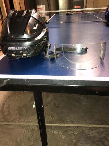 Black Medium Bauer Re-Akt Helmet + Oakley Visor!