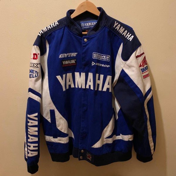 Yamaha Racing Mens Cotton Twill Embroidered Jacket sz XL