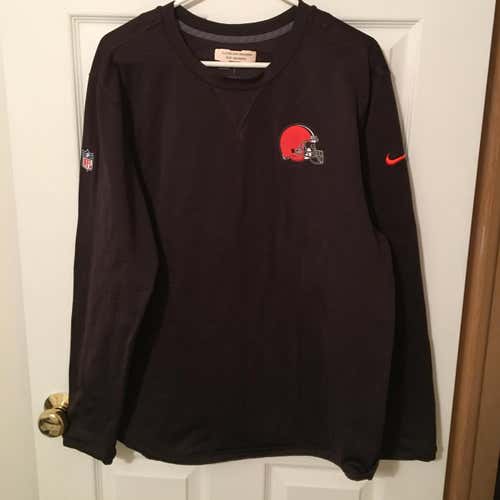 Cleveland Browns Pro Stock Sideline (HUE JACKSON) Used Adult Men's XL Nike Sweatshirt