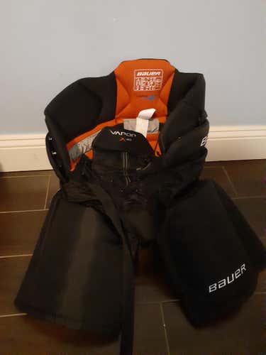 New Black and Red Senior Small Bauer Vapor X40 Hockey Pants