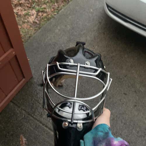 Black Used Wall W8 Pro Stock Goalie Mask