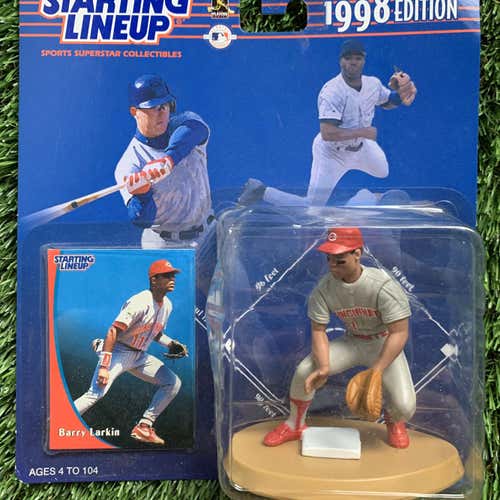 Vintage 90s Barry Larkin Cincinnati Reds Mlb Baseball Starting Lineup New