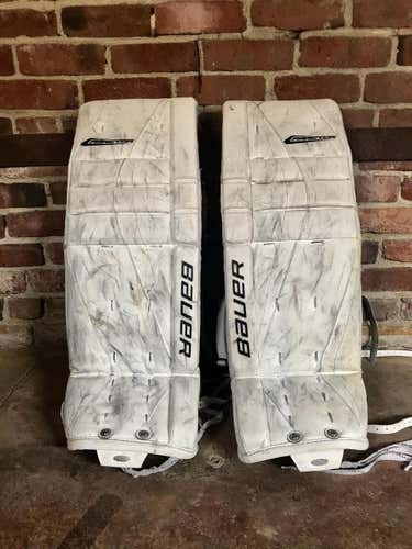 White Used Senior 32"+1 Bauer Reactor 5000 Goalie Leg Pads