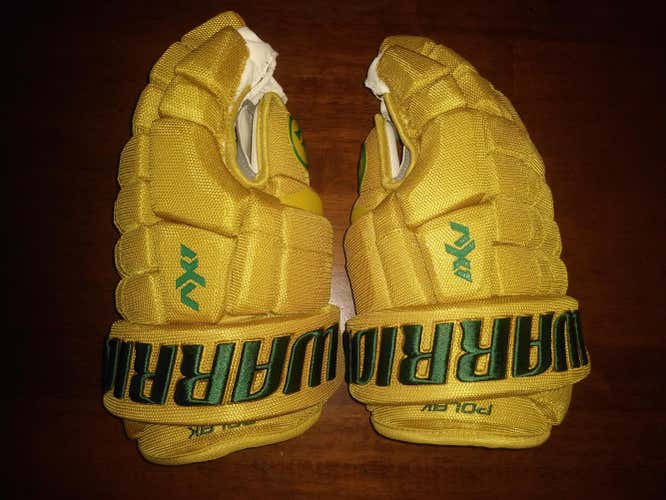 Dallas Stars Winter Classic Gold New Senior Warrior AX1 pro Gloves 14" Pro Stock