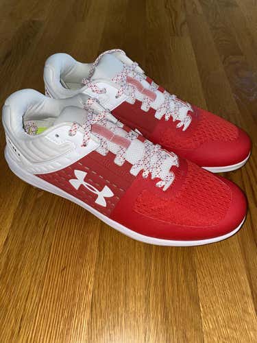 New Under Armour Yard Low Pro Issue Cleats (Limited Edition Red/White)(Men’s 12)