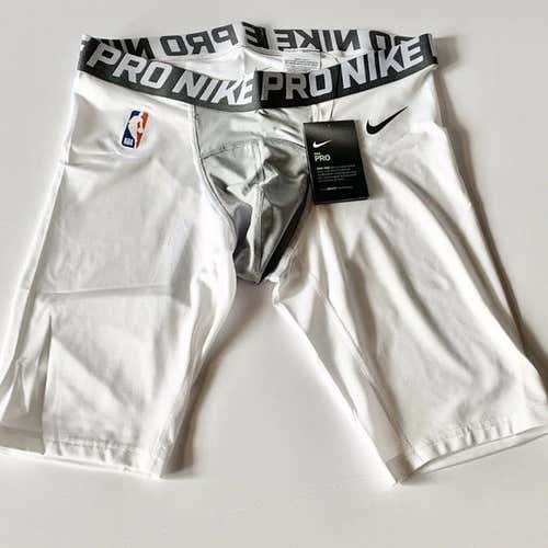 Nike Pro Compression Shorts Men's XXL NBA Logo Baskeball Short 880802-101 w/cup pocket