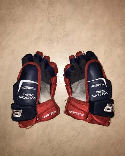 Blue Used Bauer Vapor X80 12"  Gloves