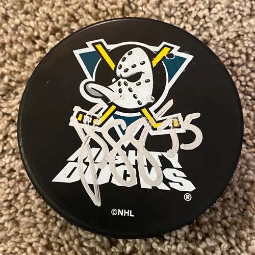 AUTOGRAPHED: Jean-Sebastien Giguere Mighty Ducks Puck