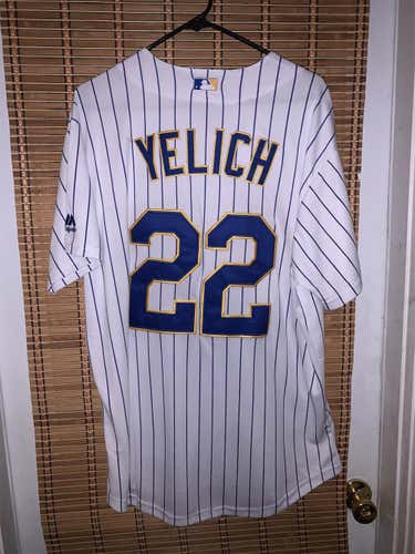 Adult Large Majestic Christian Yelich Baseball Jersey