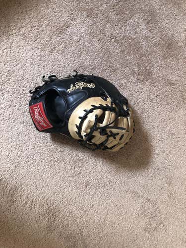 Black Used High School/College Rawlings Right Handed First Base Heart of The Hide Baseball Glove 13"