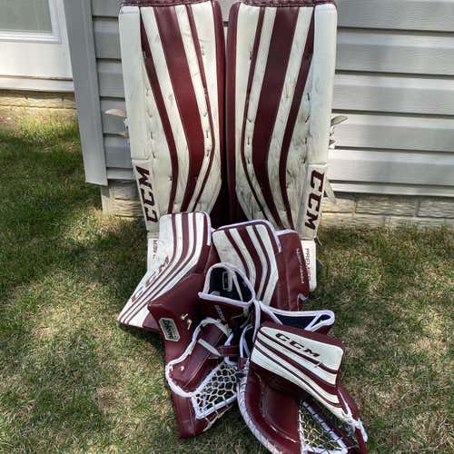 Red Used 35" Regular Premier Pro Pro Stock Goalie Full Set