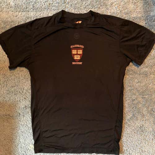 Harvard Hockey Veritas Shield Black Men's XL Warrior Compression Shirt