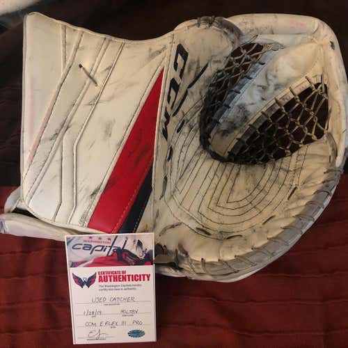 Braden Holtby game worn CCM catch Glove Washington Capitals