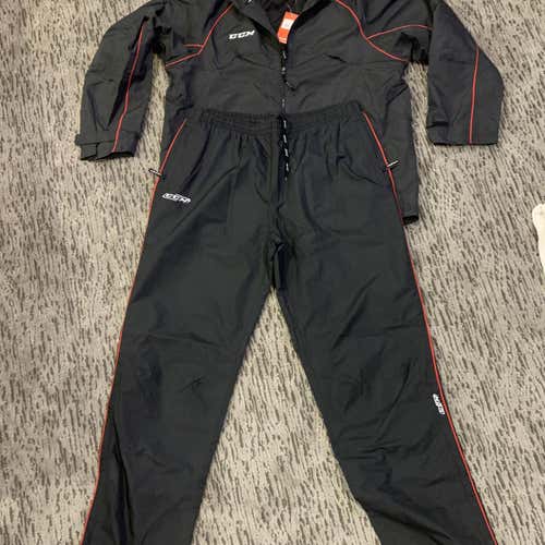 NEW CCM Skate Suit Jacket & Pants. Size XL. Black W Red Accent