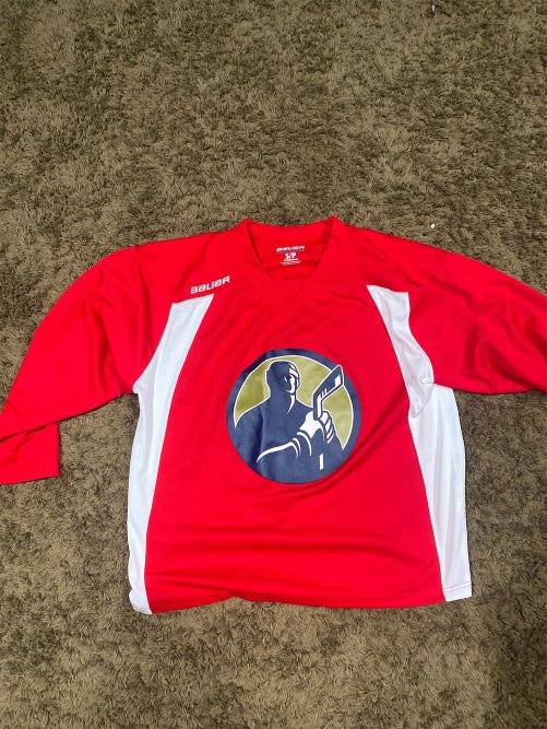 Red Men's Small Bauer Pro Stock Jersey