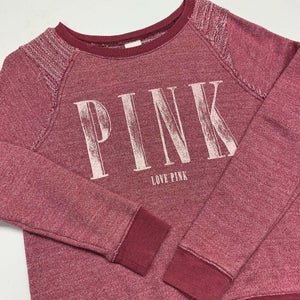 Victorias Secret PINK Sweatshirt Womens Small Pink Pullover Crewneck Adult