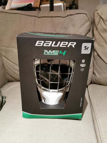 White Senior New Bauer NME 4 Goalie Mask