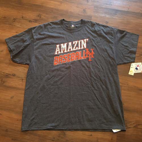 New York Mets Amazin Mlb Gray XXL 2XL TShirt Brand New W/tags