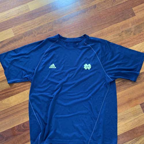 Vintage Notre Dame Team Issued Lacrosse Adidas Shirt