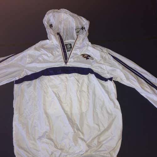 White Unisex Large Baltimore Ravens Windbreaker