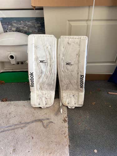 White Used 29" Reebok Premier X28  Goalie Leg Pads