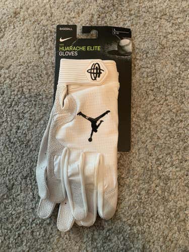 White New Large Air Jordan Huarache Elite Batting Gloves