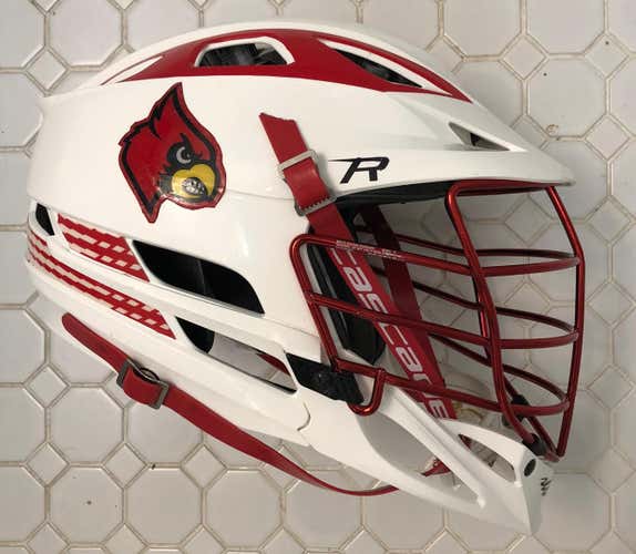 WHITE CASCADE R - FULL CUSTOM DECALS & RED CHROME FACE MASK