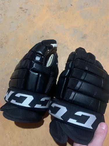 Black Used CCM Tacks 4 Roll Pro 14" Pro Stock Gloves
