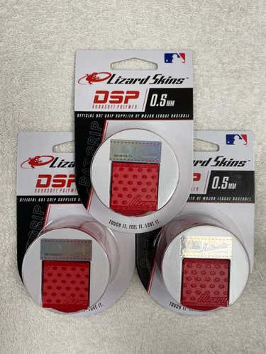(3-pack) Red New 0.5mm Lizard Skins Bat Grip