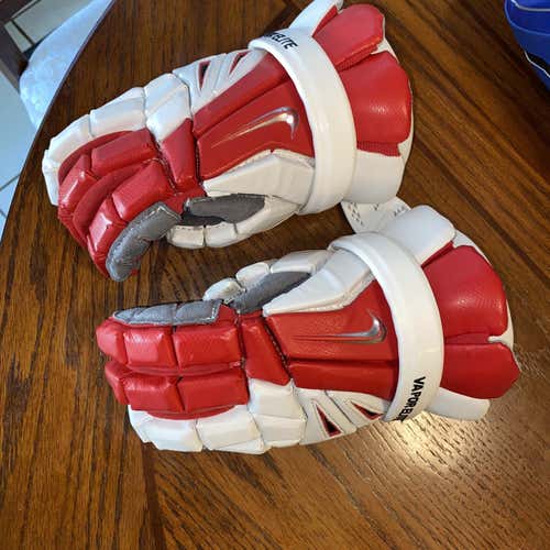 Red Used Nike Vapor Elite 2 13" Lacrosse Gloves