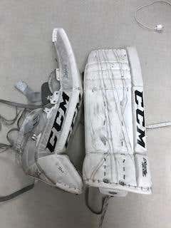White Used Intermediate 33" CCM Extreme Flex 860 Goalie Leg Pads