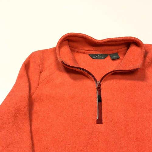 Eddie Bauer Fleece Sweatshirt Half Zip Womens Adult Large Red Orange
