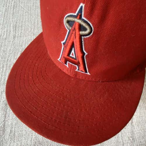 Red Los Angeles Angels Flat Brim Adult Men's 7 New Era Hat