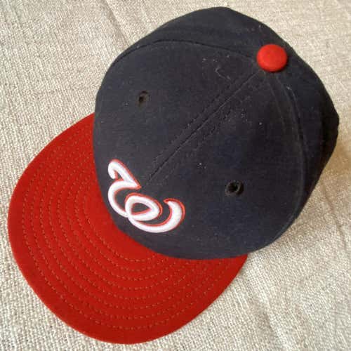 Navy Blue 2016 Washington Nationals Flat Brim Adult Men's 7 New Era Hat