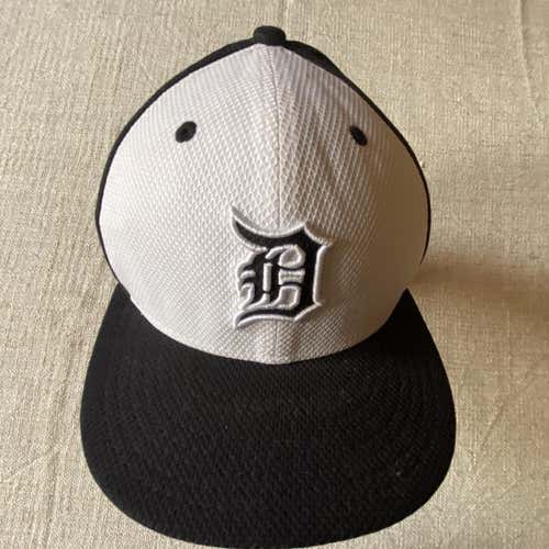Black/White 2015 Detroit Tigers Spring Training Flat Brim Used Adult Men's 6 7/8 New Era Hat