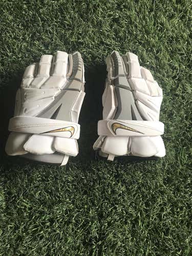 Barely Used White and Gray Nike Vapor Elite Lacrosse Glove