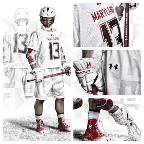 Under Armour UMD Maryland lacrosse game shorts White Ops NEW mens