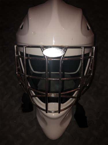 White Used Bauer  Goalie Mask