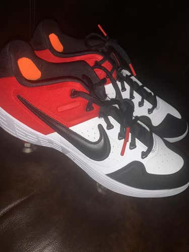 Red New Adult Men's 11 (Women's 12) Metal Cleats Nike Low Cut