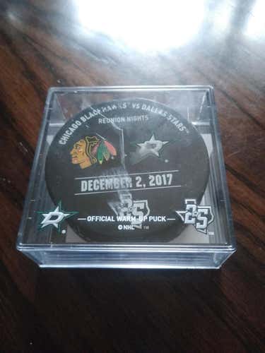 Chicago Blackhawks vs Dallas Stars used warm up puck December 2nd 2017