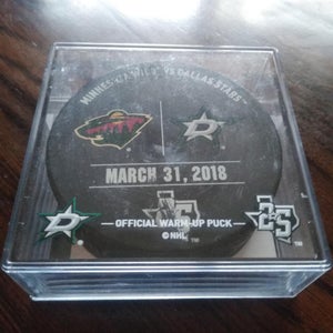 Minnesota wild vs Dallas Stars warm up Puck March 31st 2018