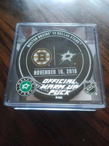 Boston Bruins vs Dallas Stars warm up Puck November 16th 2018